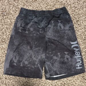 Hurley Black and Gray Patterned Shorts